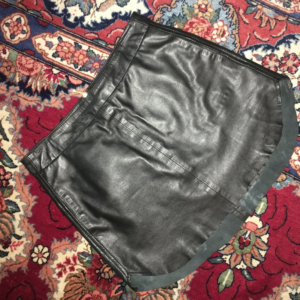 Karina Grimaldi Jacob Black Leather Skirt Size XS